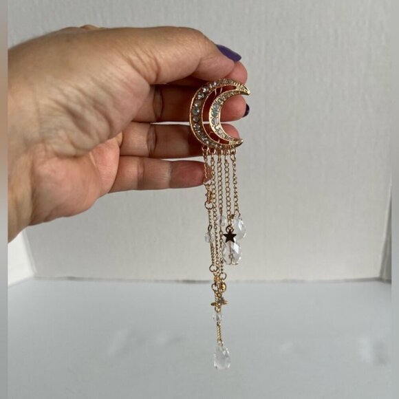 Barrette Star Moon Hair Clip - Gold Color. Size: OS. NIB. (1776) - Picture 3 of 10